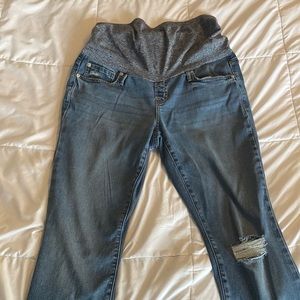 Gap Maternity Soft Wear Comfort Panel True Skinny Jeans Distressed Detail - 31